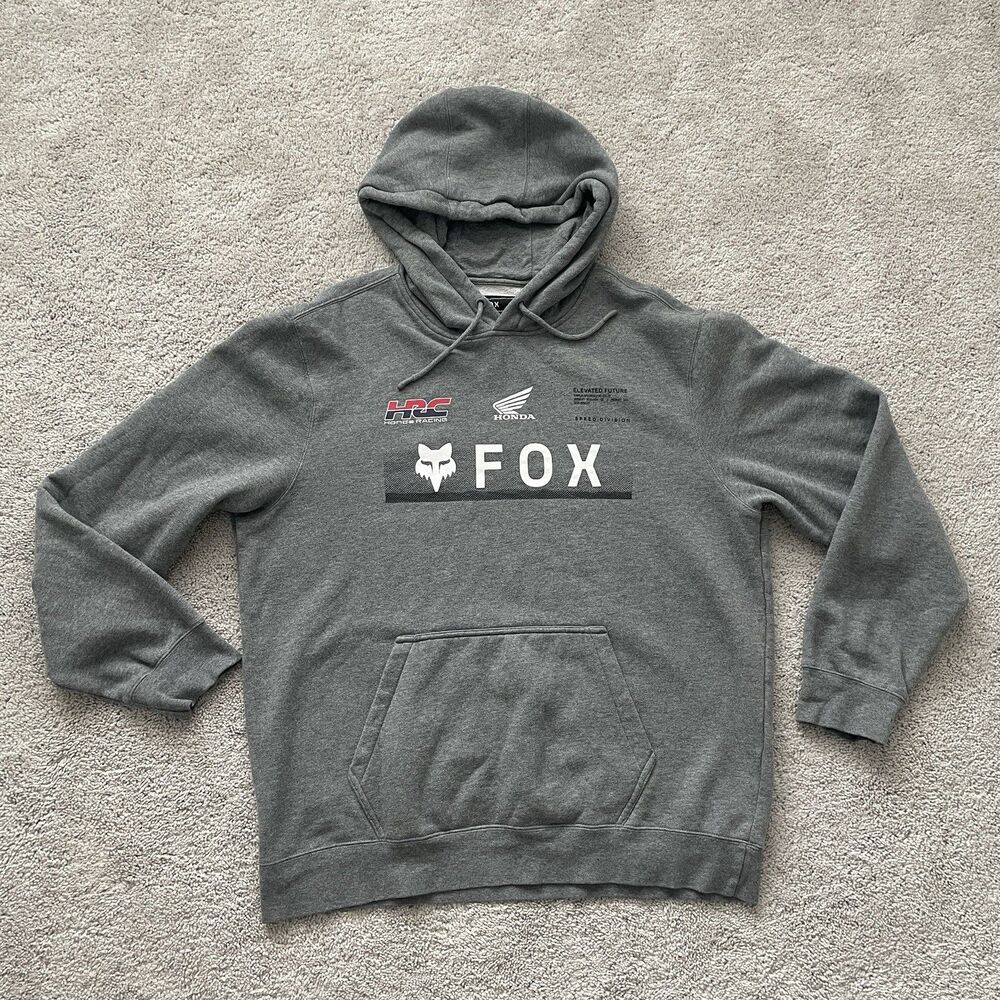Fox Honda Racing Pullover Hoodie Fleece Gray Men's XL Style# 32104